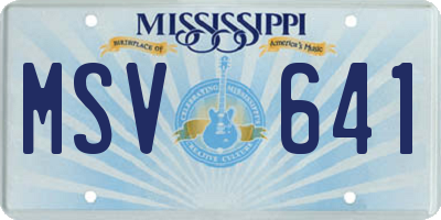 MS license plate MSV641
