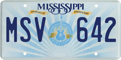 MS license plate MSV642