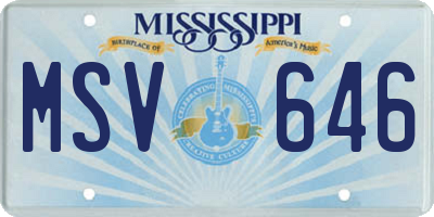 MS license plate MSV646