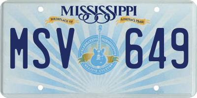 MS license plate MSV649