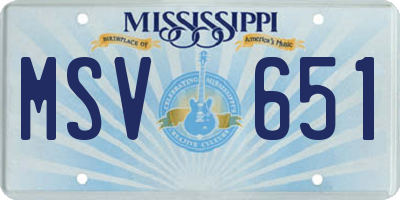 MS license plate MSV651