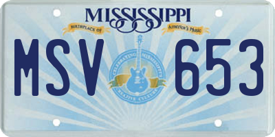 MS license plate MSV653