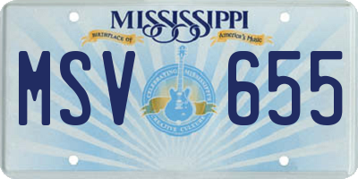 MS license plate MSV655