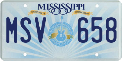MS license plate MSV658