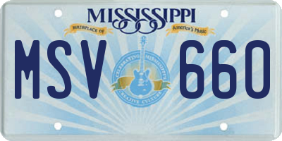 MS license plate MSV660