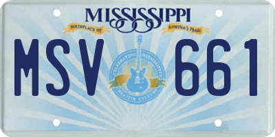 MS license plate MSV661