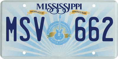 MS license plate MSV662