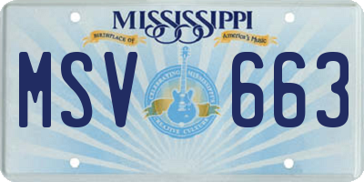 MS license plate MSV663