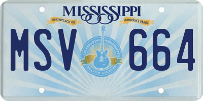 MS license plate MSV664