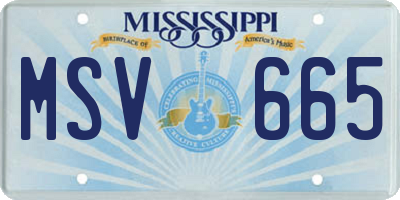 MS license plate MSV665