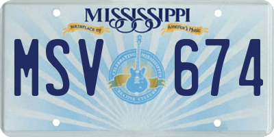 MS license plate MSV674