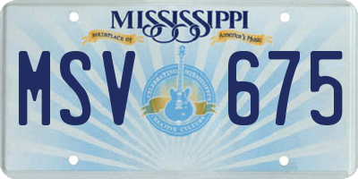 MS license plate MSV675