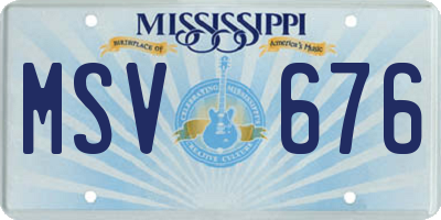 MS license plate MSV676