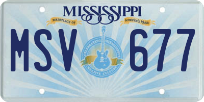 MS license plate MSV677