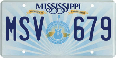 MS license plate MSV679