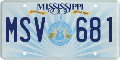 MS license plate MSV681