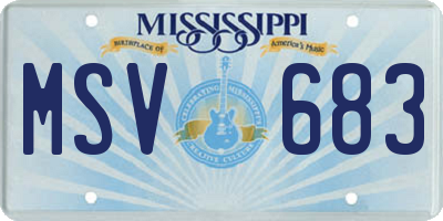 MS license plate MSV683