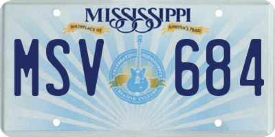 MS license plate MSV684