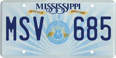 MS license plate MSV685