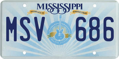MS license plate MSV686
