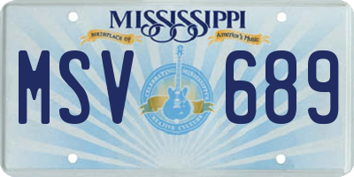 MS license plate MSV689