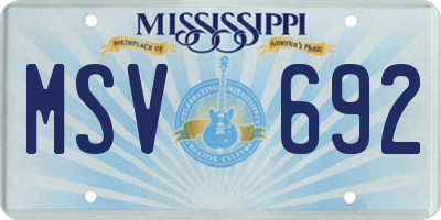 MS license plate MSV692