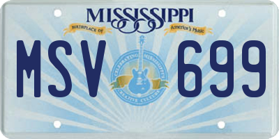 MS license plate MSV699