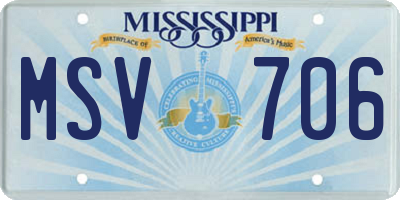 MS license plate MSV706
