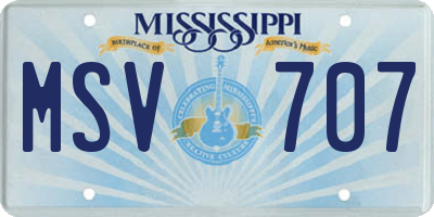 MS license plate MSV707