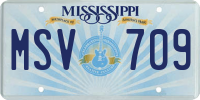 MS license plate MSV709