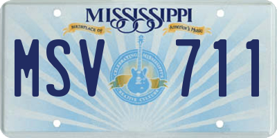 MS license plate MSV711