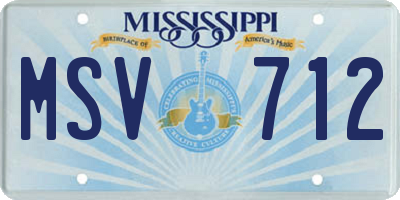 MS license plate MSV712