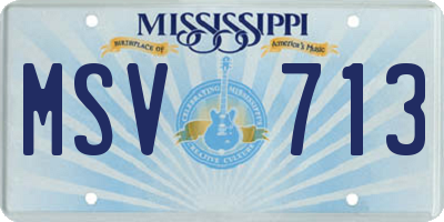 MS license plate MSV713