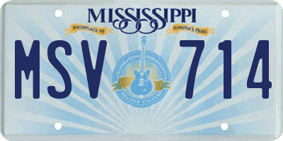 MS license plate MSV714