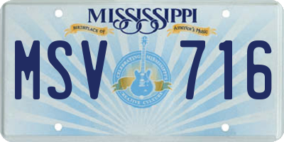 MS license plate MSV716