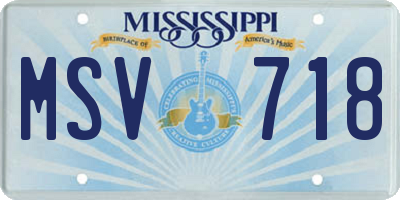 MS license plate MSV718