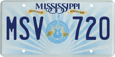 MS license plate MSV720