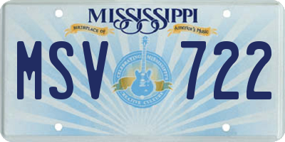 MS license plate MSV722