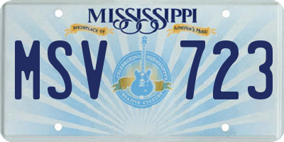 MS license plate MSV723