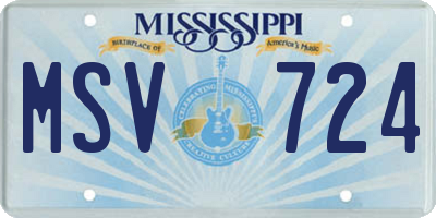 MS license plate MSV724