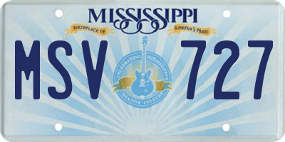 MS license plate MSV727