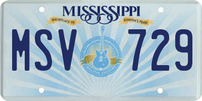MS license plate MSV729