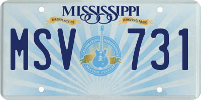 MS license plate MSV731