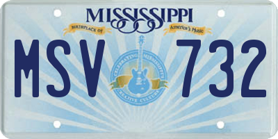 MS license plate MSV732