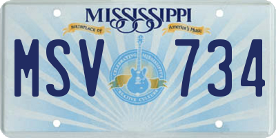 MS license plate MSV734