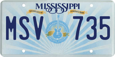 MS license plate MSV735