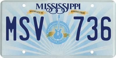 MS license plate MSV736