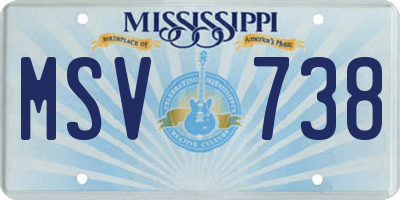MS license plate MSV738