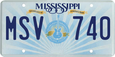 MS license plate MSV740
