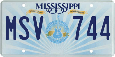 MS license plate MSV744